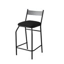 Ver imagem 3 de Kit 4 Banquetas Sofisticada com Encosto Base Aço Preto Assento Preto Acapulco