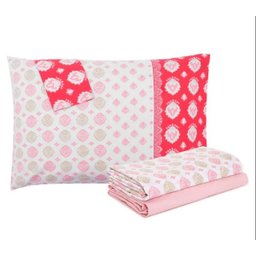 Enxovais Cama Adulto Casal Queen Lençol Duplo Santista -Royal Plus Taj 1 Coral - 2