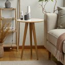 Ver imagem 1 de Mesa Lateral Retrô Pés Palitos em Madeira Maciça 4601 - Off White Freijó