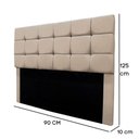 Ver imagem 3 de Cabeceira Cama Box Estofada Solteiro 90 Cm Ananda Suede Bege