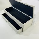 Ver imagem 2 de Puff Baú Guarda Volume 120x50x45cm na Cor Bege Clara no Tecido Veludo Suede Liso