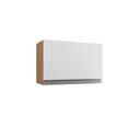 Ver imagem 2 de Móvel para Cozinha Aereo Geladeira 1 Porta MDP 60cm Amêndoa e Branco AJL Móveis