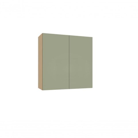 Armário Aéreo Domus 80cm 2 Portas MDF Porta de Bater Verde Luciane Móveis