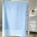 Ver imagem 1 de Enxovais Banho Infantil Toalha Banho Dohler -Velour para Bordar Azul