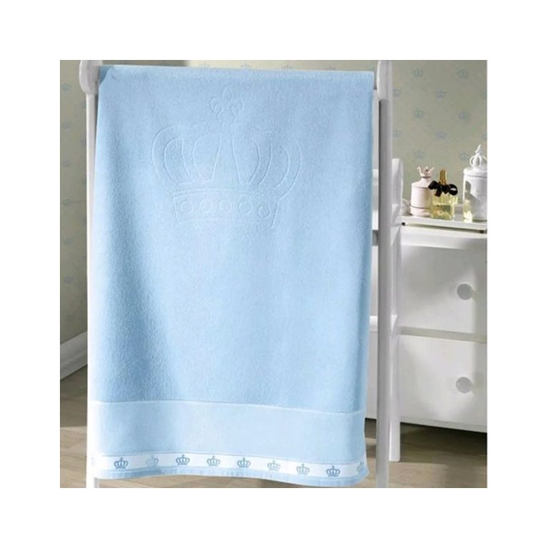 Enxovais Banho Infantil Toalha Banho Dohler -Velour para Bordar Azul