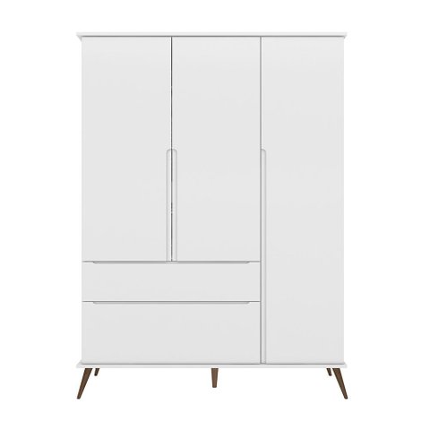 Guarda Roupa Infantil Tina 131cm 100% Mdf Branco Semi Brilho - Sallar Home