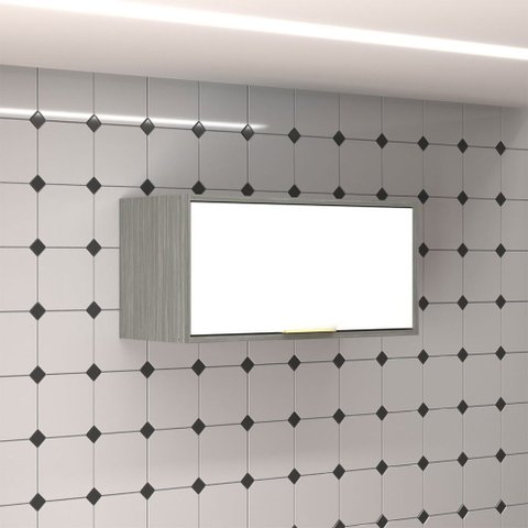 Armário Aéreo Cozinha 70 Cm Domus 1 Porta Silver/branco - Hecol Móveis