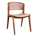 Ver imagem 1 de Cadeira para Mesa de Jantar Cyndi 53cm Madeira Maciça com Braça | Courino Factor Bege - Sallar Home
