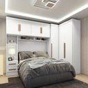 Ver imagem 1 de Guarda-Roupa Modulado 3 Peças 3 Portas 3 Gavetas com Maleiro Smart Plus Yescasa Branco