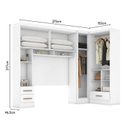 Ver imagem 5 de Guarda-Roupa Modulado 3 Peças 3 Portas 3 Gavetas com Maleiro Smart Plus Yescasa Branco