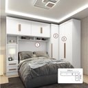 Ver imagem 4 de Guarda-Roupa Modulado 3 Peças 3 Portas 3 Gavetas com Maleiro Smart Plus Yescasa Branco