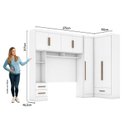 Ver imagem 3 de Guarda-Roupa Modulado 3 Peças 3 Portas 3 Gavetas com Maleiro Smart Plus Yescasa Branco