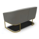 Ver imagem 3 de Sofá Namoradeira 2 Lugares Base Industrial Dourado Stella Suede Grafite D03 - D’Rossi