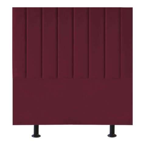 Cabeceira Estofada Cama Box Solteiro 90 Cm Mavie Suede:bordô