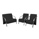 Ver imagem 1 de Conjunto Poltronas Vênus 1 Dois Lugares 2 Um Lugar Braços Alumínio D Salla Tecido Sintético (Courino