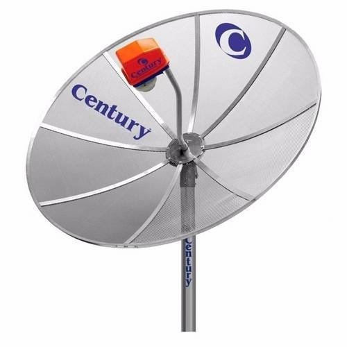 Kit Antena TV Parabolica Century com Antena 1,7M, Lnb Multiponto, Cabo, e Conectores - 1
