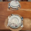 Ver mais imagens de Jogo 12 Pratos Fundos Redondos 23cm Garden em Porcelana com Estampa Floral Germer