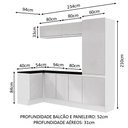 Ver imagem 3 de Kit Área de Serviço Madesa Acordes 100% Mdf com Armário e Balcão de Canto - Portas Branco Brilho