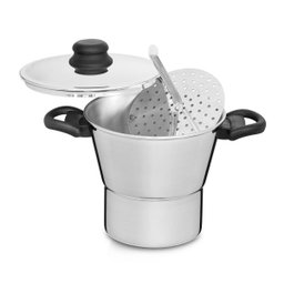 Cuscuzeira inteiriça de alumínio polido 16cm 2,3L - Nigro (Cód. 3844) - 1