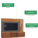 Ver imagem 5 de Estante Home Tv Até 75 Polegadas Led Cascata Valência Mavaular Naturalle / Platinum