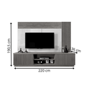 Ver imagem 2 de Estante Home Tv Até 75 Polegadas Led Cascata Valência Mavaular Naturalle / Platinum