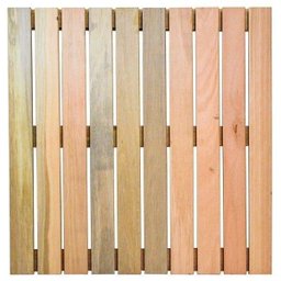 Deck em Placa de Madeira Modular Base Madeira 50x50cm Madersilva Bege/Eucalipto - 1 Deck em Placa de Madeira Modular Base Madeira 50x50cm Madersilva Bege/Eucalipto - 1