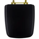 Ver imagem 1 de Assento Sanitário Poliéster Boss Noir para vaso Incepa Com Ferragem Dourada