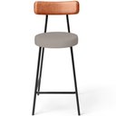Ver imagem 5 de Kit 05 Banquetas Baixa Cozinha Sala Jantar Bancada Milão L02 Couríssimo Camel Linho Bege - lyam deco