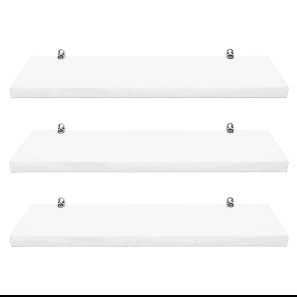 Ver imagem 5 de Kit 5 Prateleiras 50x10cm Porta Retratos Quadros Livros Resistente Suporte Invisível Mdf