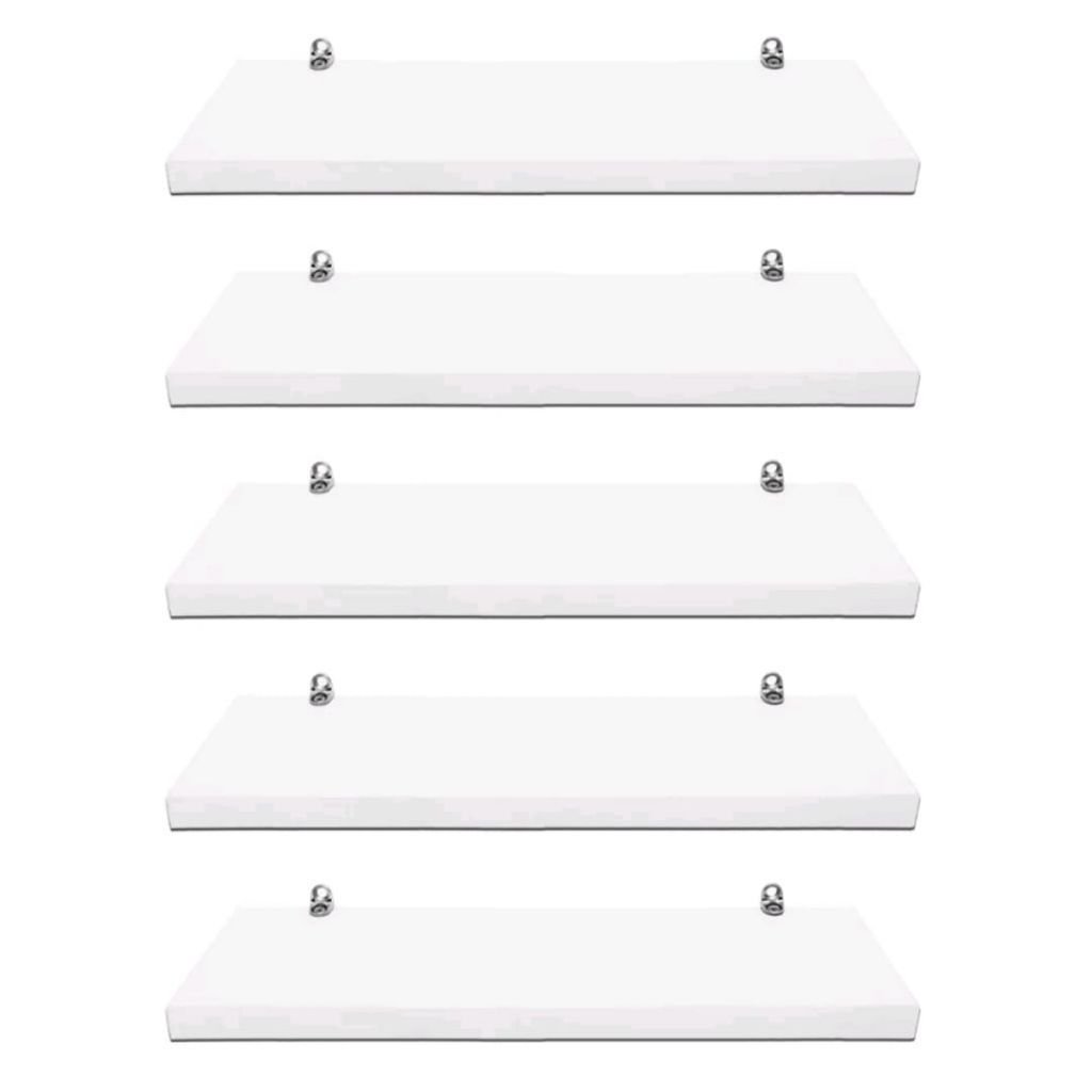 Kit 5 Prateleiras 50x10cm Porta Retratos Quadros Livros Resistente Suporte Invisível Mdf