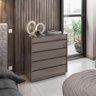 Comoda 5 Gavetas Belize Cinza Perola - Casa D - 2