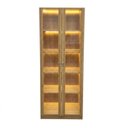 Ver imagem 2 de Cristaleira 2 Portas de Vidro 4 Prateleiras com LED CR6605 Yescasa Amêndoa