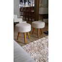 Ver imagem 3 de Puff Puf Bege/nude Redondo Pés Palito Suede Areá Gourmet 50 Cm