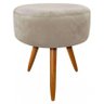 Puff Puf Bege/nude Redondo Pés Palito Suede Areá Gourmet 50 Cm - 1