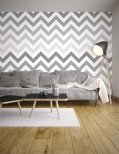 Papel Parede Adesivo Chevron Cinza - 2