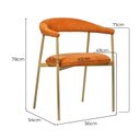 Ver imagem 4 de Cadeira Jantar Estofado Maya Dourada Decor. Contemporânea Encosto Anatômico Colorido/Premium Terracota