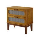 Ver imagem 4 de Mesa de Cabeceira para Quarto Estilo Retro 2 Gavetas C/telinha Santorini 60cm Nature Fosco