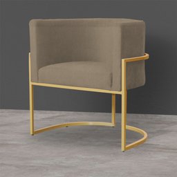 Kit 2 Poltronas Decorativa Sala de Estar Luana Base Gold Suede - 5