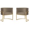 Kit 2 Poltronas Decorativa Sala de Estar Luana Base Gold Suede - 1
