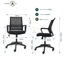 Ver imagem 6 de Cadeira de Escritório Ergonômica Michigan Diretor Secretária com Regulagem Giratória Preta