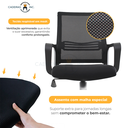 Ver imagem 2 de Cadeira de Escritório Ergonômica Michigan Diretor Secretária com Regulagem Giratória Preta