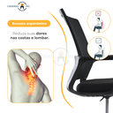 Ver imagem 4 de Cadeira de Escritório Ergonômica Michigan Diretor Secretária com Regulagem Giratória Preta
