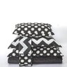 Kit Cobre Leito Chevron Casal Preto e Branco 07 Peças - 2