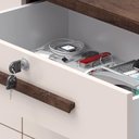 Ver imagem 3 de Comoda Mariah 4 Gavetas 2 Portas com Chave Chocolate/off White