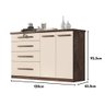 Comoda Mariah 4 Gavetas 2 Portas com Chave Chocolate/off White - 4