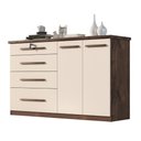 Ver imagem 5 de Comoda Mariah 4 Gavetas 2 Portas com Chave Chocolate/off White