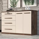 Ver imagem 1 de Comoda Mariah 4 Gavetas 2 Portas com Chave Chocolate/off White