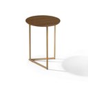 Ver imagem 3 de Mesa Lateral Pé De Aço Estilo Industrial Dourado/Malbec