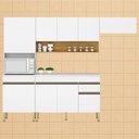 Ver imagem 2 de Cozinha Modulada 4 Pecas Balcao com Tampo Line Ktp Supremo Cp Freijo
