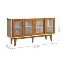 Ver imagem 4 de Buffet Sevilha Villa Mistral 4 Portas MDF MDP 164cm Off White Nature Casah